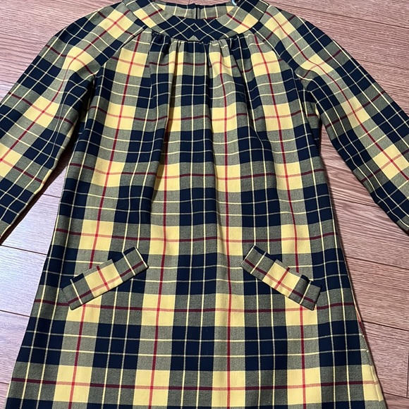 Miss Pat long sleeve, knee length Vintage Plaid yellow dress! - Picture 5 of 15